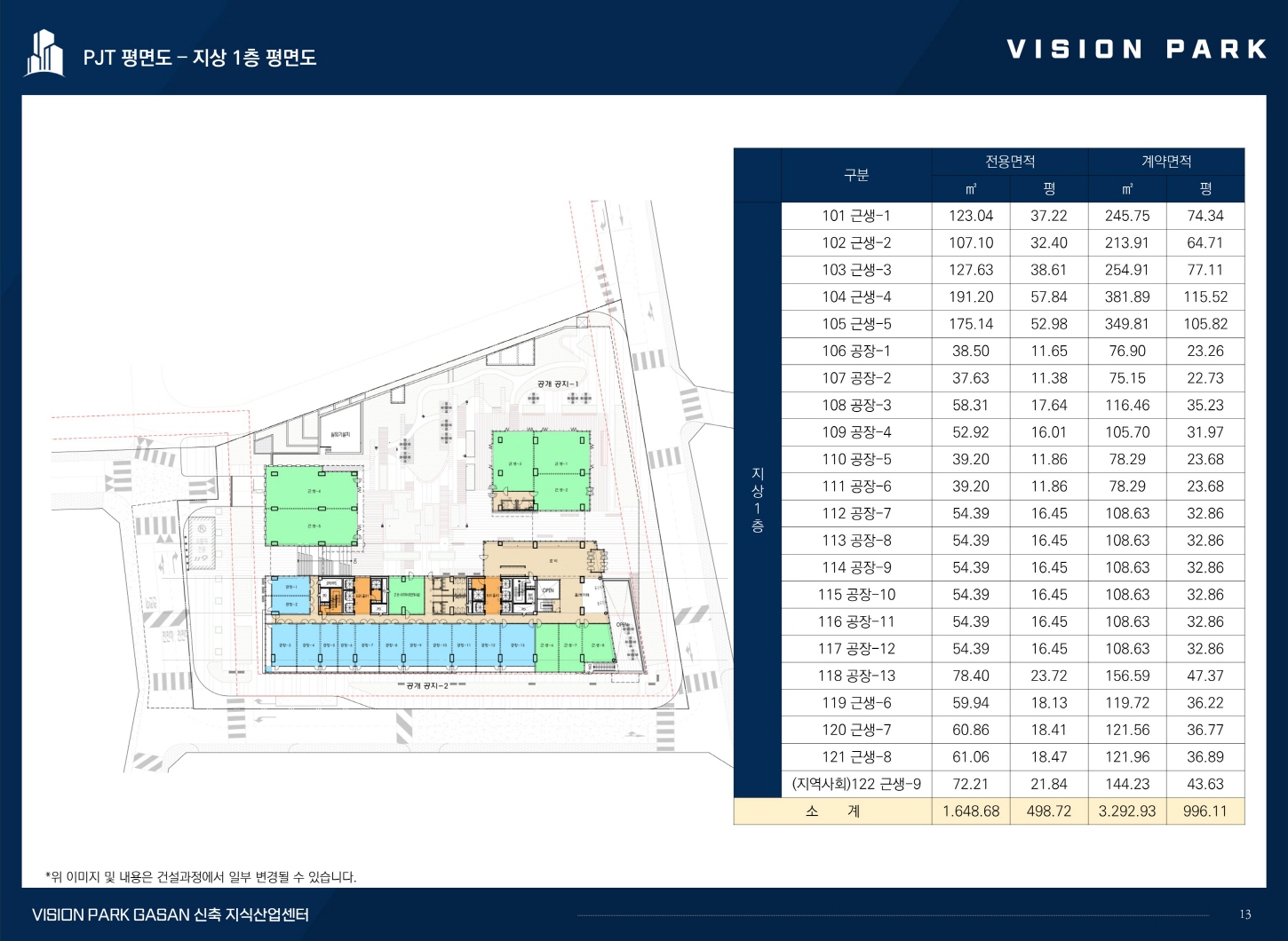 가산 비전파크-층별평면도2